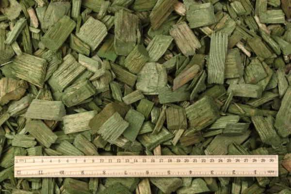 Farbiger Hackschnitzelmulch (20–40 mm) – Grün